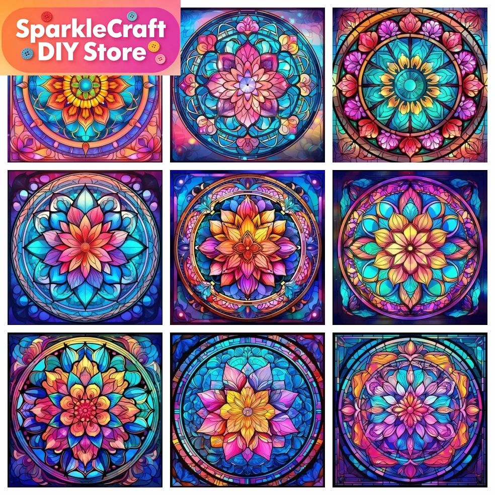 Photo Mosaic Print - Diamond Painting Mandala Flower Cross Stitch