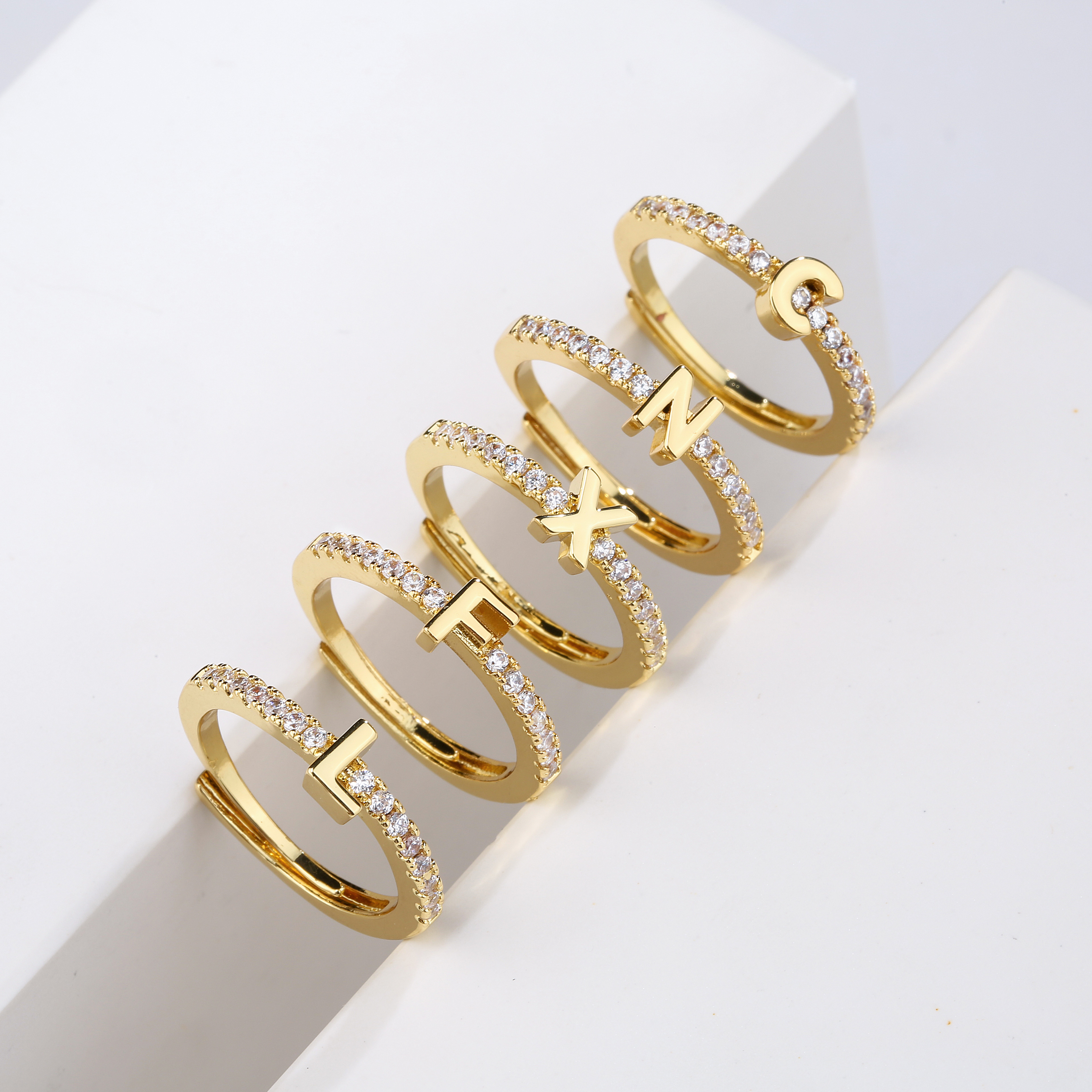 Initial Ring Custom - HECHENG,Fashion Initials Letter Ring Women Classic