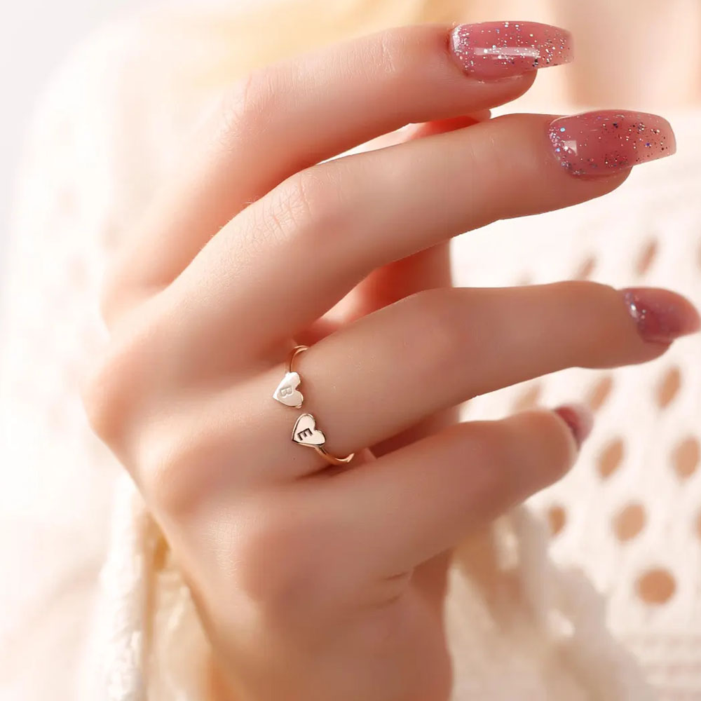 COOLTIME Custom Heart Initial  - Initial Ring Custom ulasan dan harga