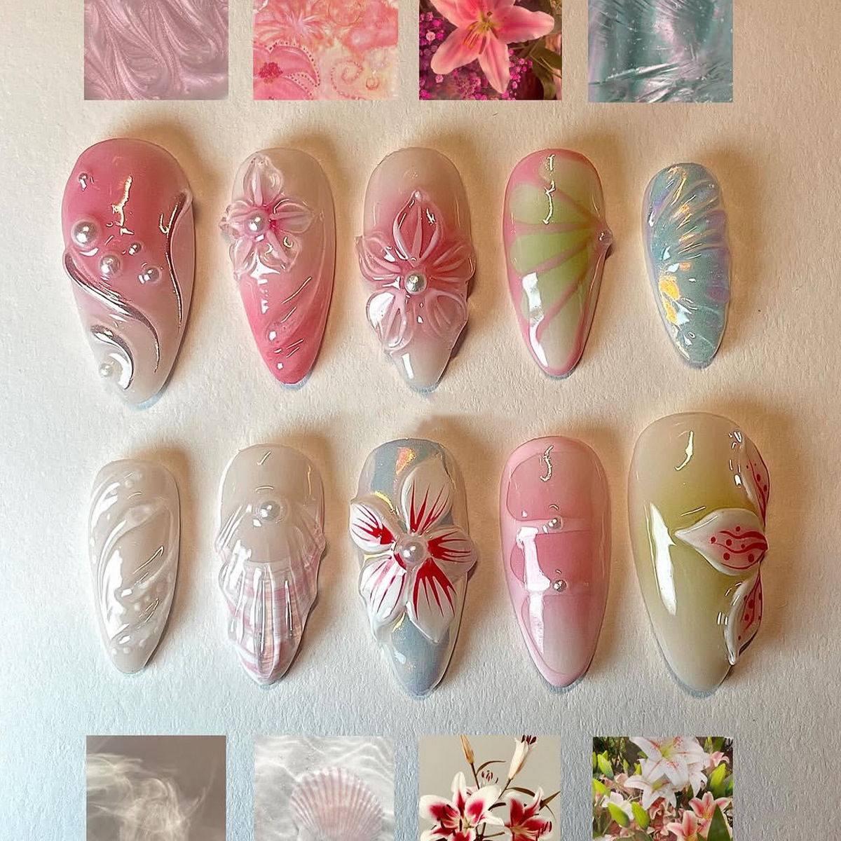 24pcs Glossy Shell Pearl Desig - Pressed Flower Art ulasan dan harga