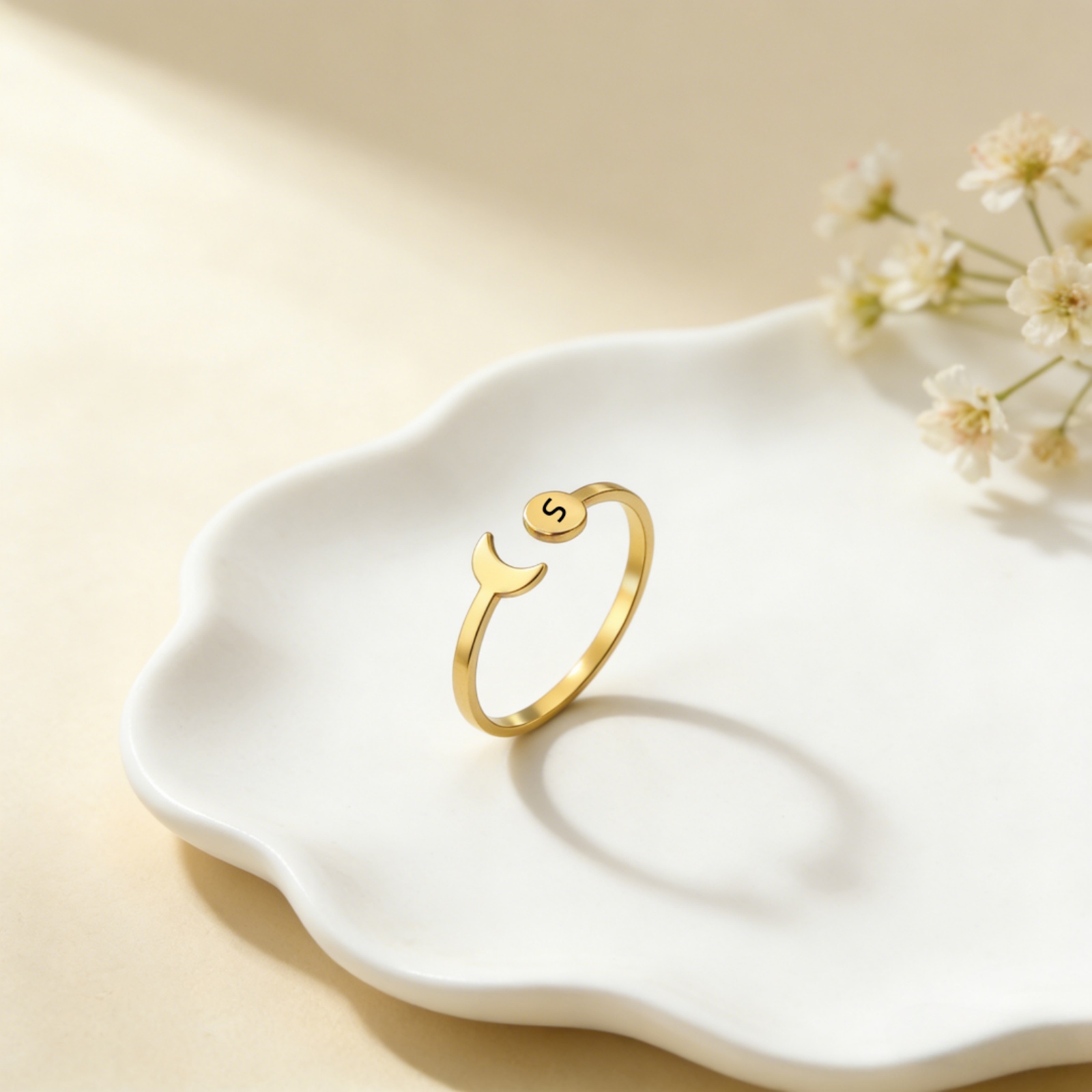 Customized Name A-Z Initial Re - Initial Ring Custom ulasan dan harga