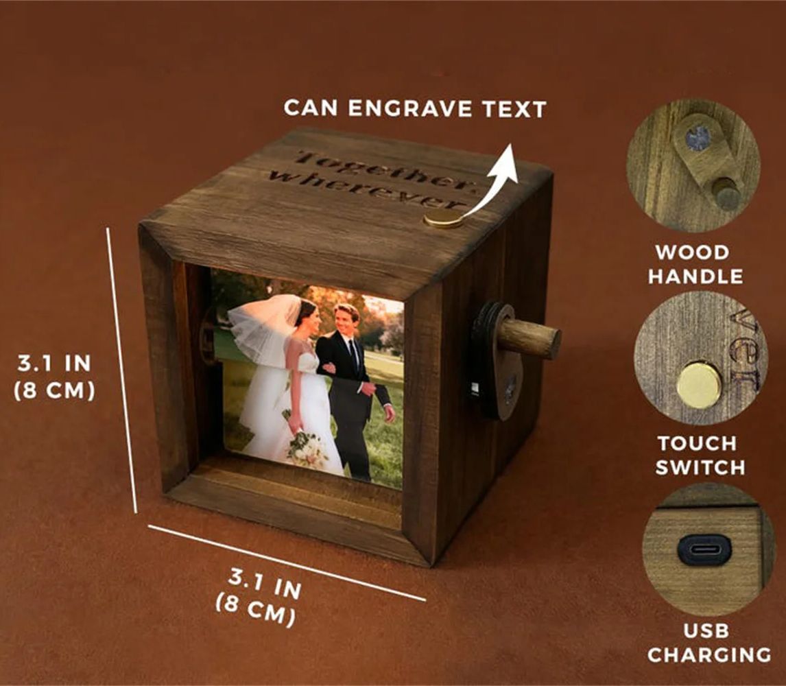 Custom Flipbook Photo Frame Pe - Engraved Wood Frame ulasan dan harga