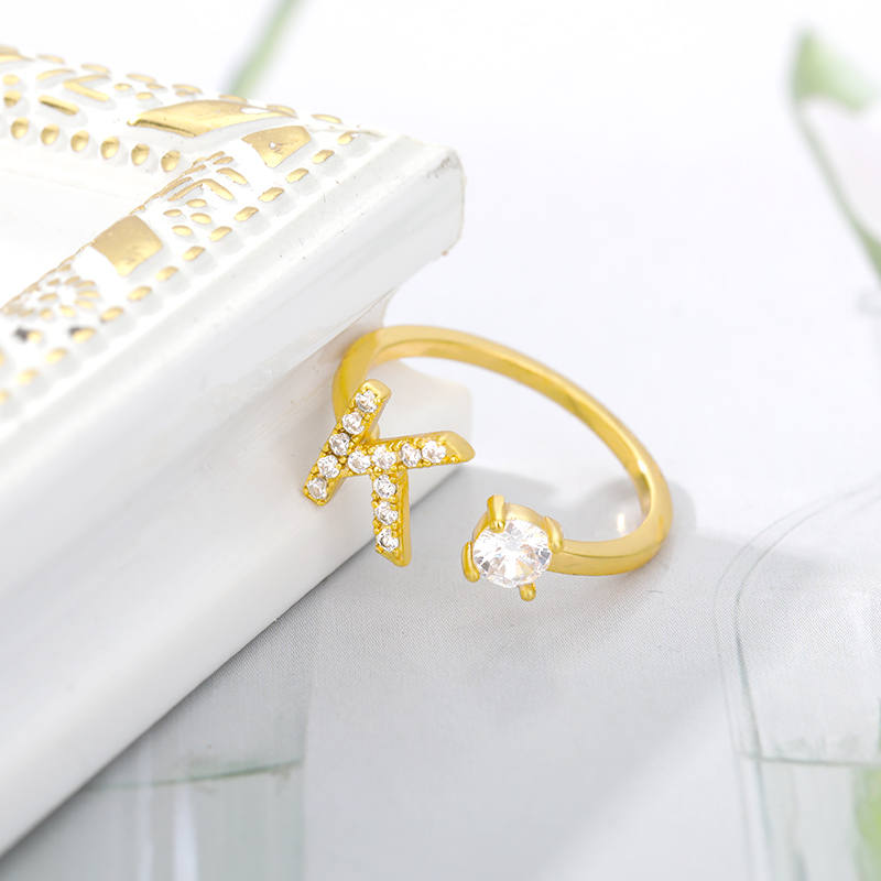 Zircon Initial A-Z Letter Ring - Initial Ring Custom ulasan dan harga