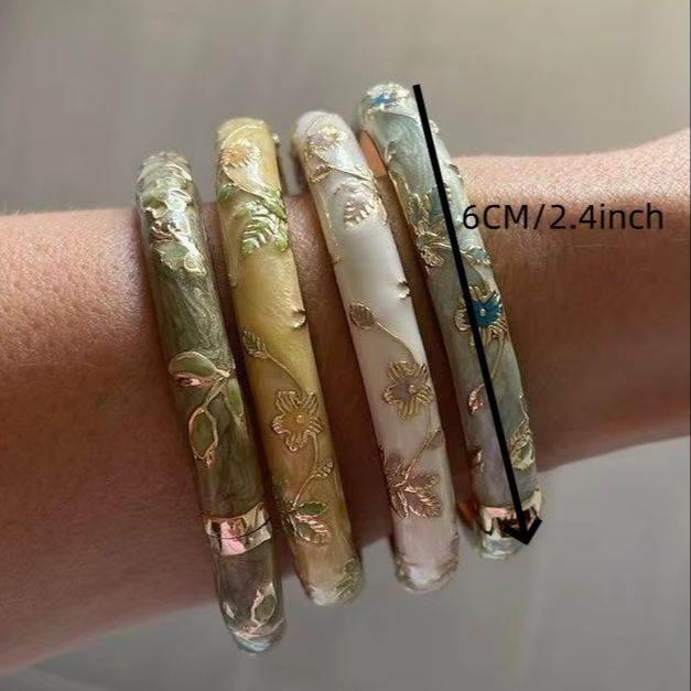 4 small floral bracelets ename - Coordinates Bracelet ulasan dan harga