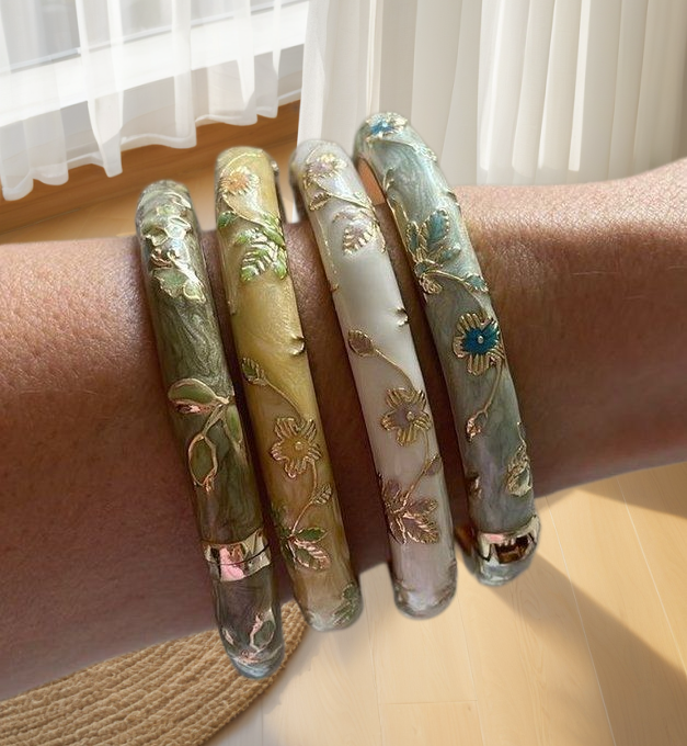 4 small floral bracelets ename - Coordinates Bracelet ulasan dan harga