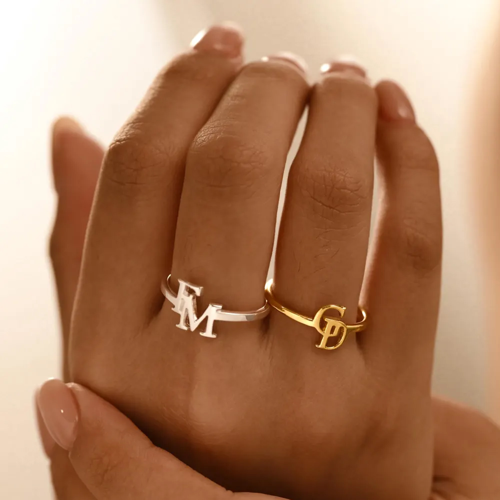 Customized Two Letter Ring for - Initial Ring Custom ulasan dan harga