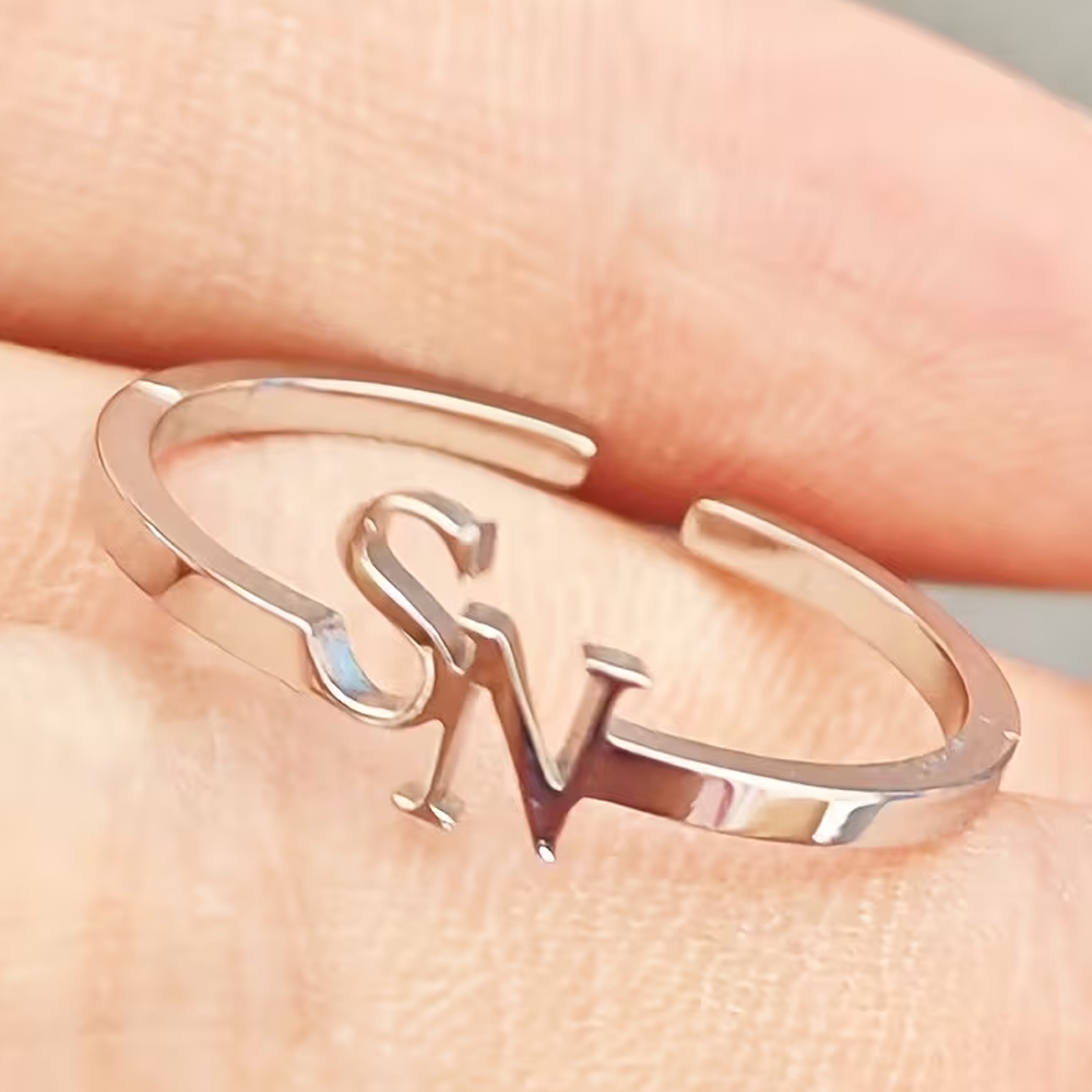 Customized Two Letter Ring for - Initial Ring Custom ulasan dan harga