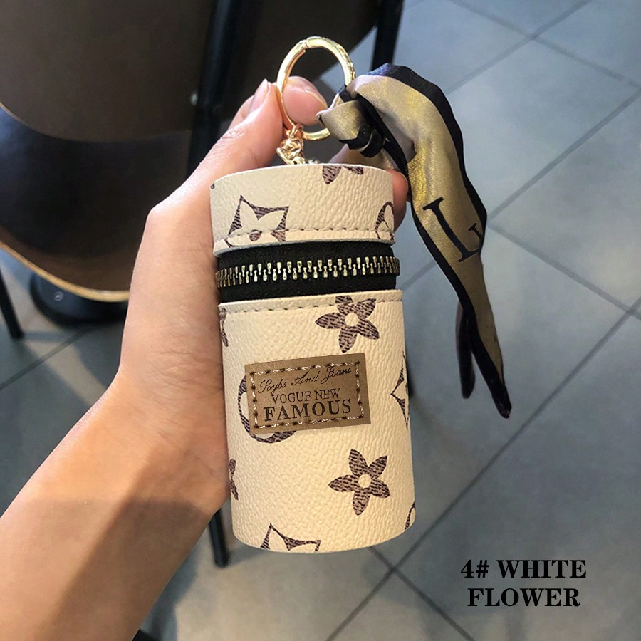 1pc Monogram Print Lipstick Ho - Monogram Keychain Leather ulasan dan harga