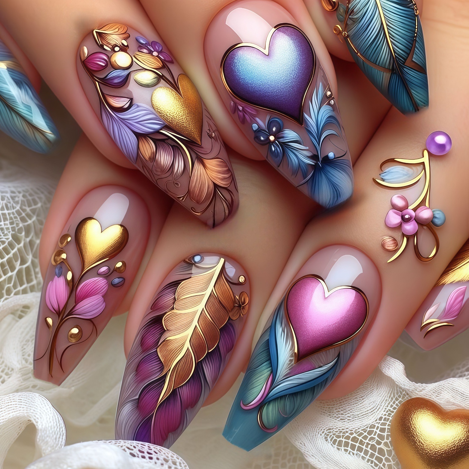 24pcs/set 3D fake nails for wo - Pressed Flower Art ulasan dan harga