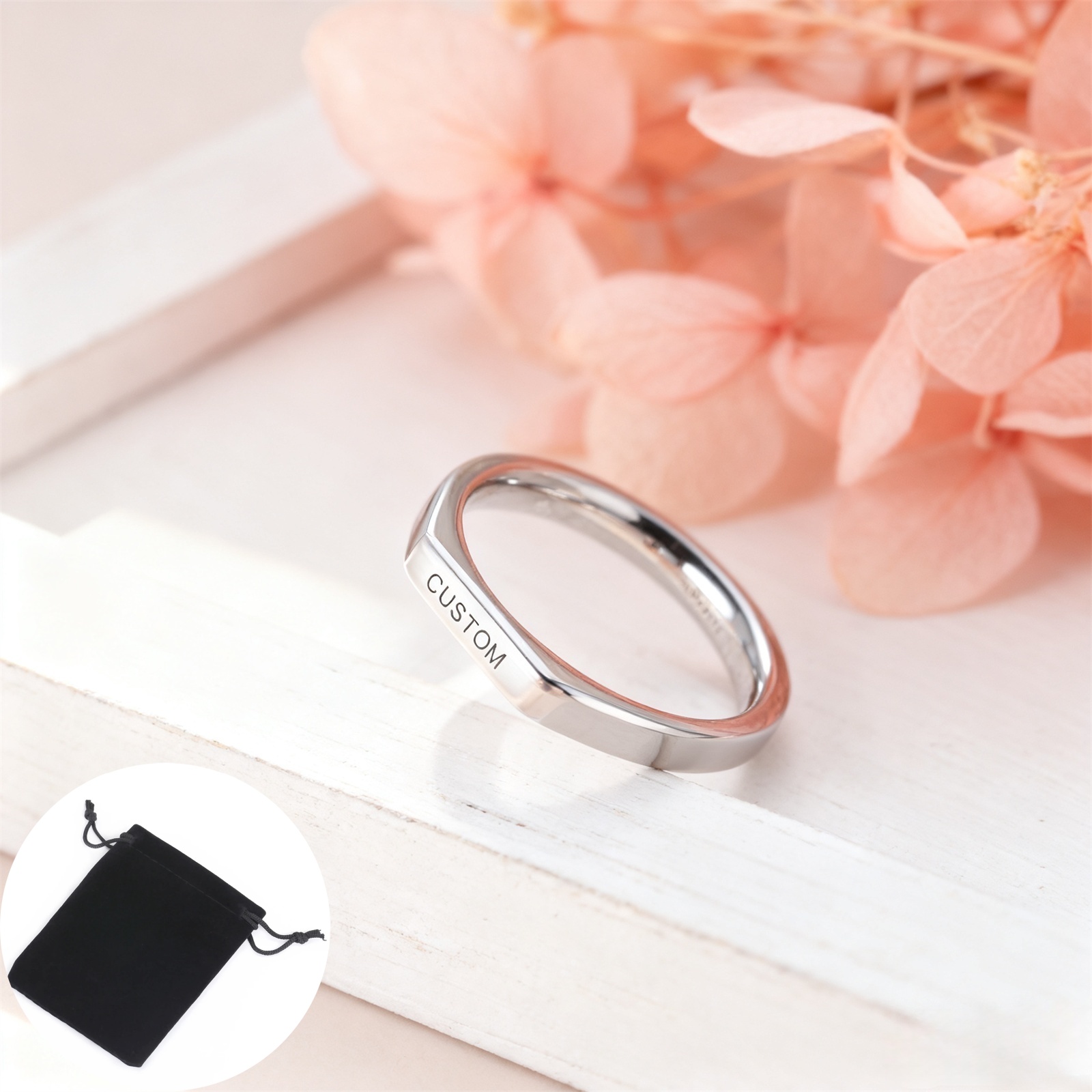 Customized Date Name Ring Stai - Initial Ring Custom ulasan dan harga