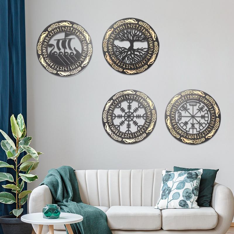 4PCS Set Wall Art Nordic Vikin - Family Tree Print ulasan dan harga