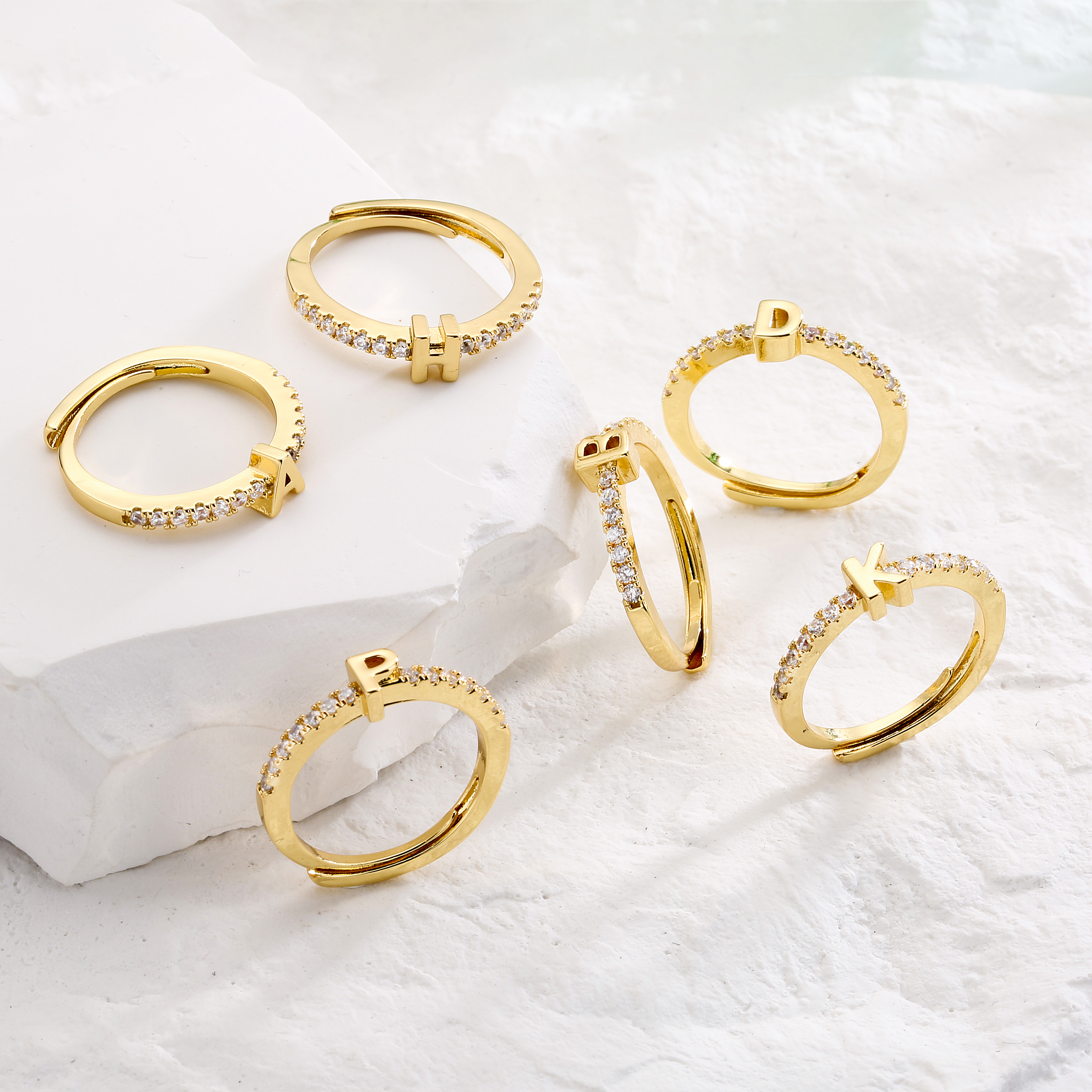 HECHENG,Fashion Initials Lette - Initial Ring Custom ulasan dan harga
