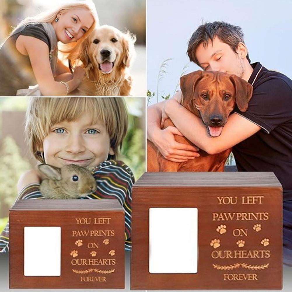 Wooden Pet Urn Solid Wood with - Engraved Wood Frame ulasan dan harga