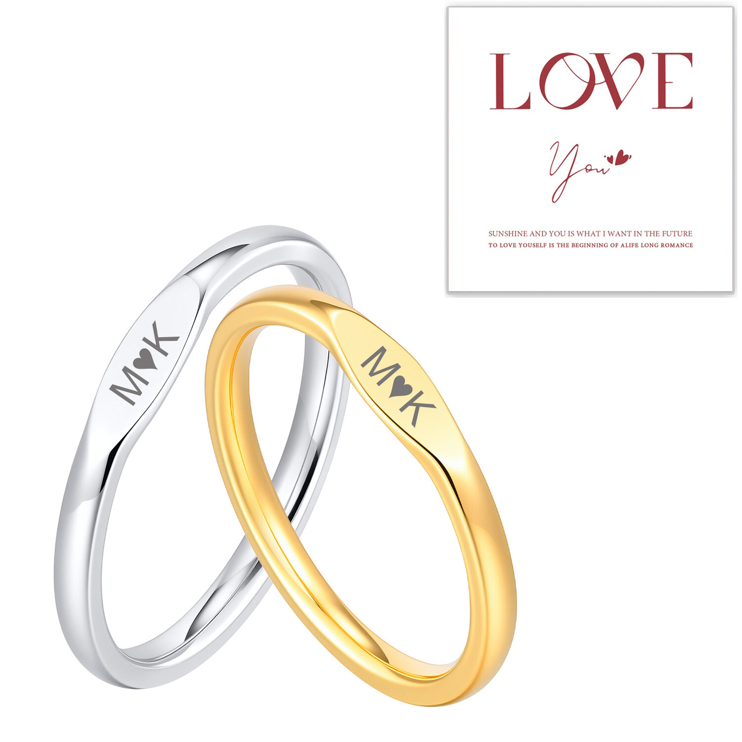 Minimalist Couple Ring for Men - Initial Ring Custom ulasan dan harga