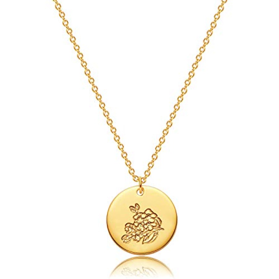 Birth Flower Necklace 18k Gold - Birth Flower Necklace ulasan dan harga