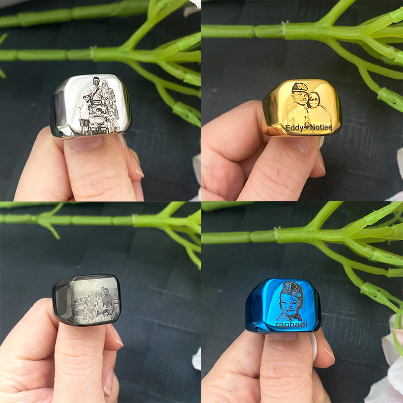 Stainless Steel Jewelry anillo - Initial Ring Custom ulasan dan harga