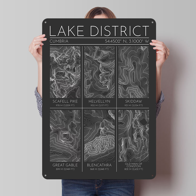 Lake District Mountains Topogr - Custom Map Poster ulasan dan harga