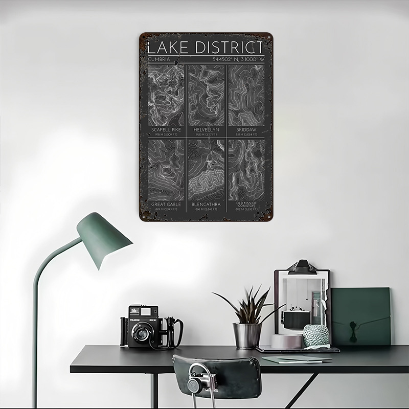 Lake District Mountains Topogr - Custom Map Poster ulasan dan harga